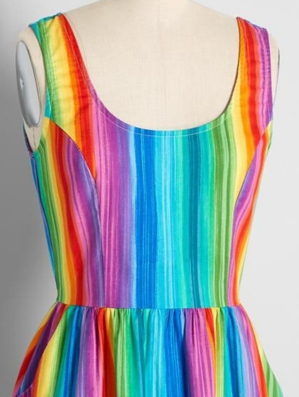 NWT Retrolicous Rainbow Print Skater Dress Size L - Picture 3 of 7